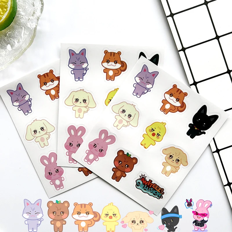 

Aniteez Transparent Sticker Kpop Mingi Seonghwa San Yunho Hongjoong Jongho Wooyoung Yeosang PVC Waterproof Sticker Fans Gift