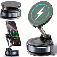 N52 Strong Magnetic Car Wireless Charger Phone Holder 360° Rotation Vacuum Suction Cup For Tesla Magsafe iPhone 12-16 Series Gym