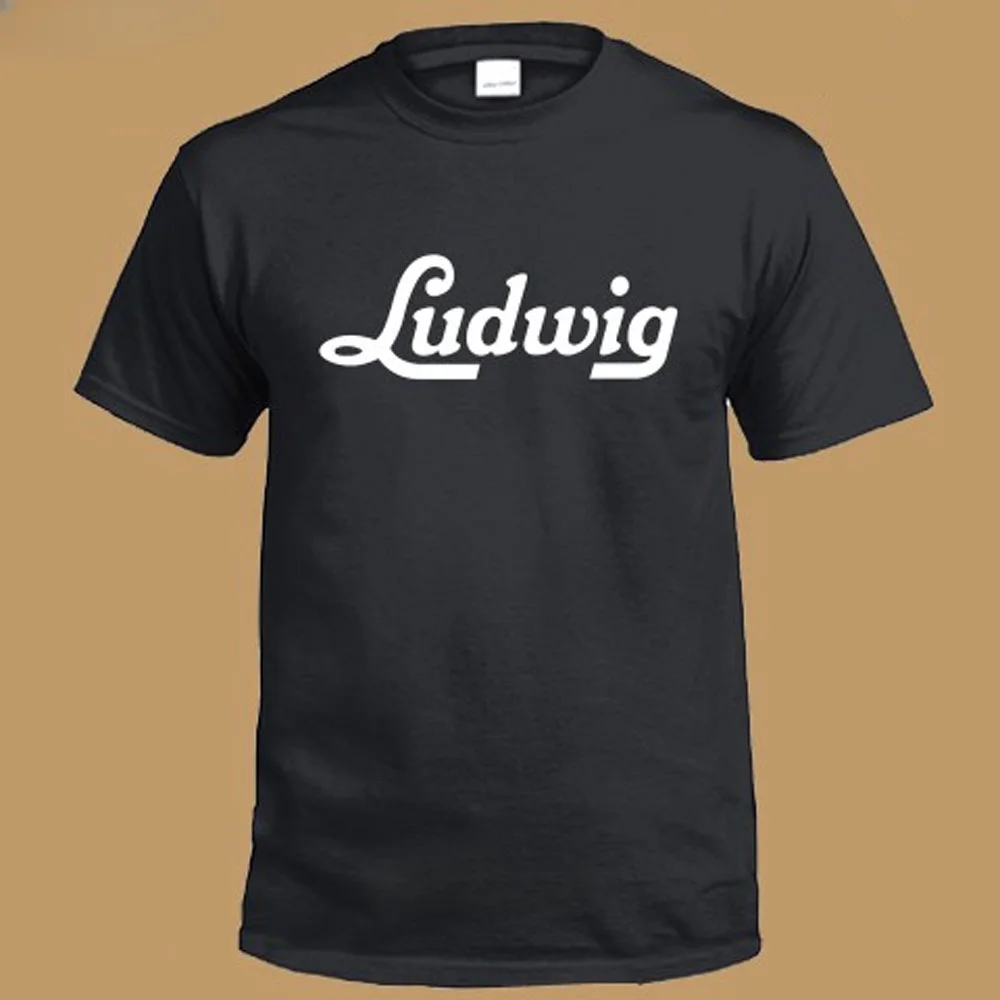 New Ludwig Drums Music Logo Men's Black T-Shirt Summer Men'S fashion Tee,Comfortable t shirt, NEW ARRIVAL tees sbz3197