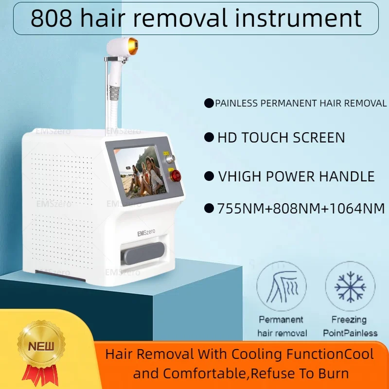 

2025 808nm 755nm 1064nm Diode Laser Hair Removal Machine Alexandrit Permanent Removal Cooling Head Painless Laser Epilator