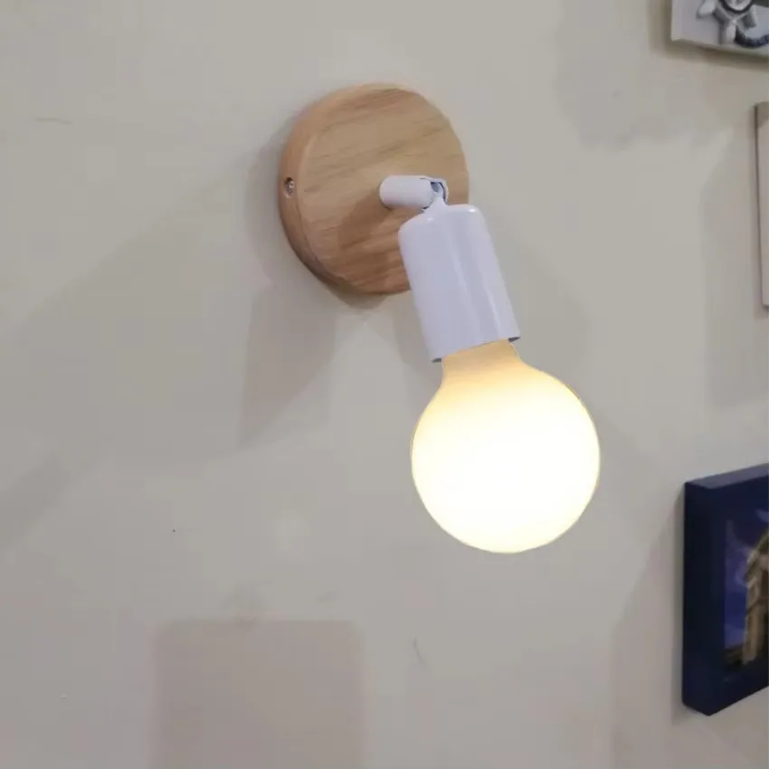 LED Wall Lamp Modern Wood Lamp Nordic Loft Style lamps Industrial Vintage Iron Wall Sconces Lighting for Bar Cafe Restaurant
