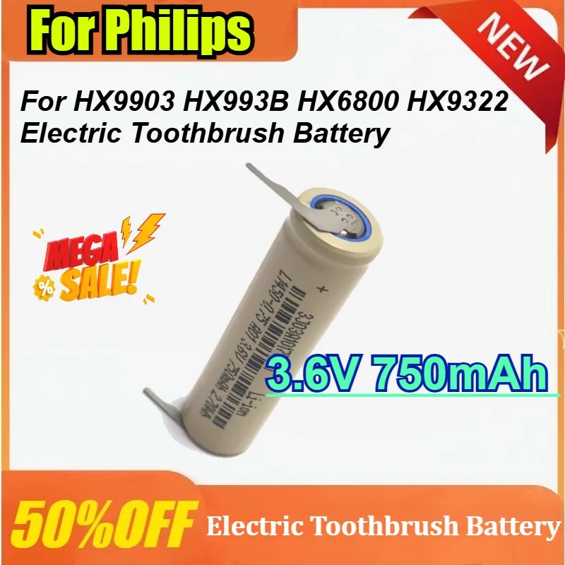 

3.6V 750mAh Battery for Philips HX9903 HX993B HX6800 HX9322 HX9330 HX9340 HX9350 HX9360 HX9372 Electric Toothbrush Batteries