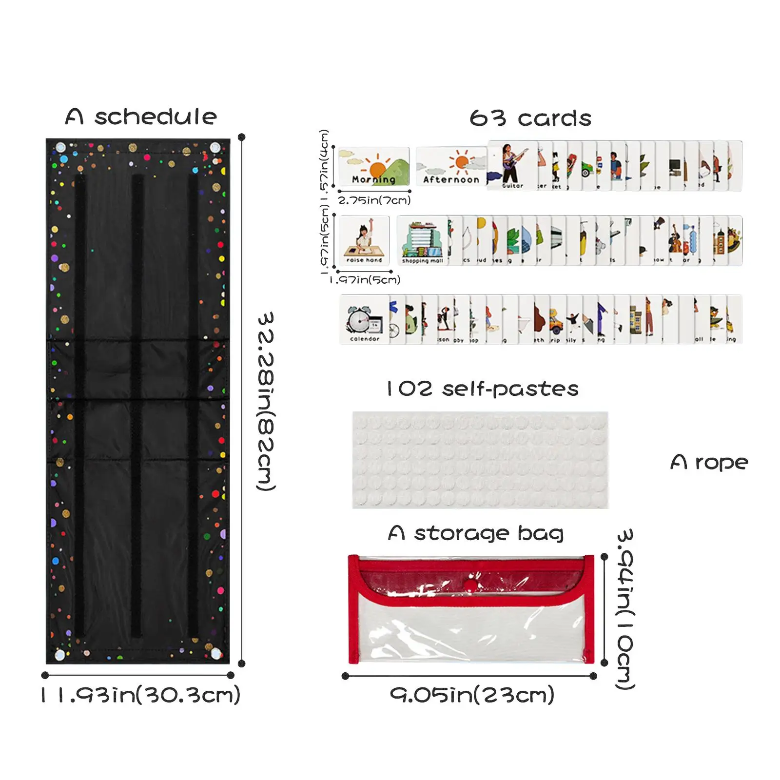 Visual Schedule for Kids with 63 Cards Daily Task Scheduler Communication Cards Wall Planner Planning Board for Home Classroom