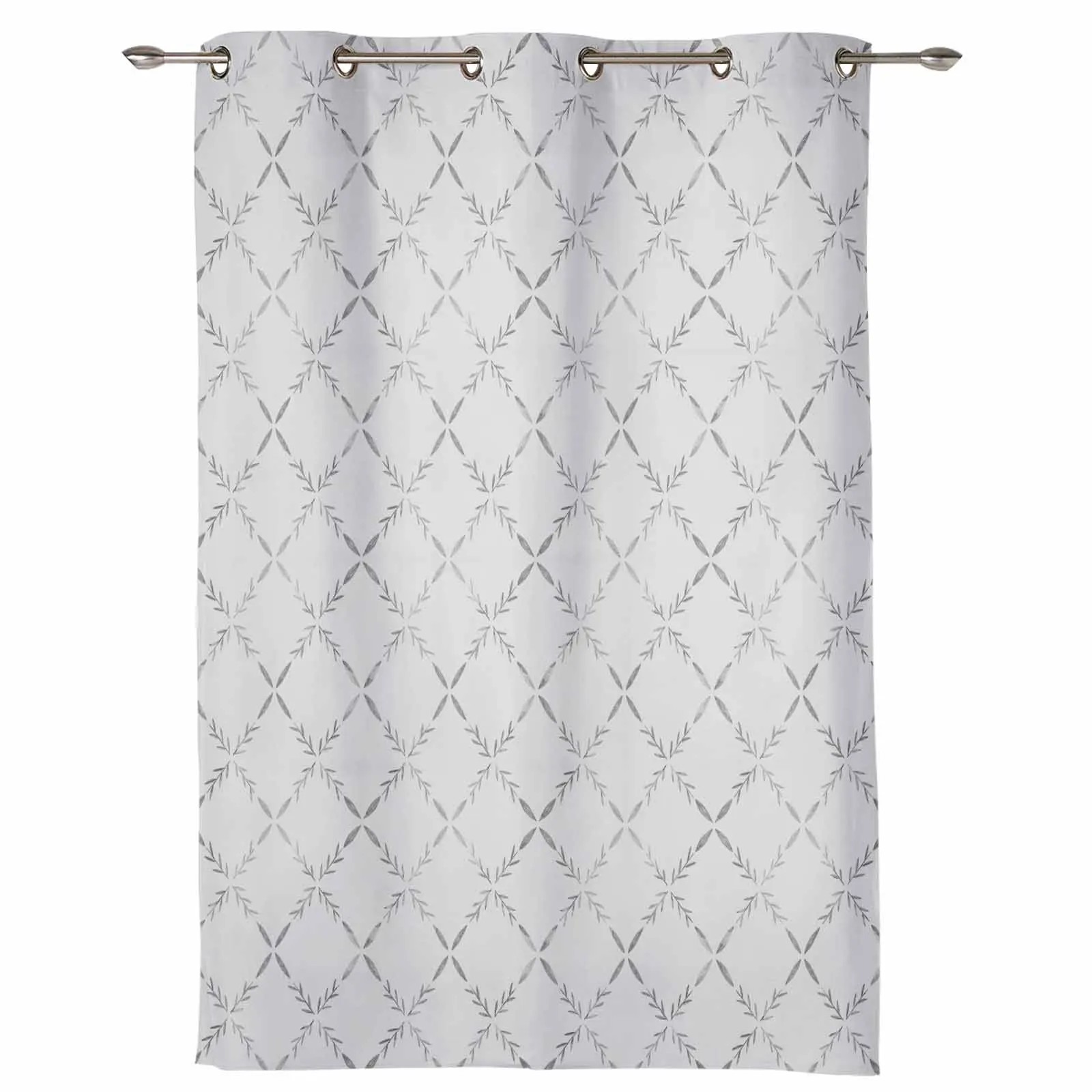 Diamond Grid Texture Gray Modern Window Curtains for Living Room Bedroom Curtain Home Decor Balcony Drapes