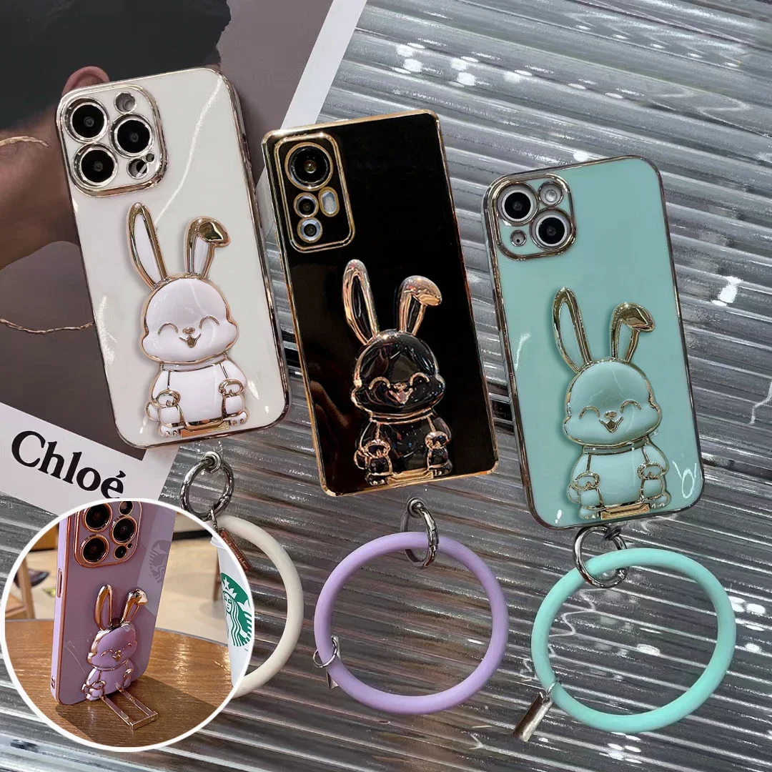 For Funda Xiaomi 13T 12T 11T 10T 13 12 11 T Pro Lite Mi 11 Lite 11Lite 5G NE 12TPro 12Lite Case Cute Plating Holder Phone Cover