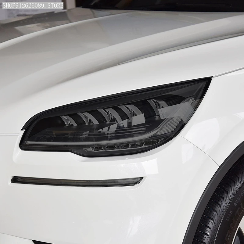 

2 Pcs Car Headlight Protective Film Smoked Black Tint Wrap Vinyl Transparent TPU Sticker For Lincoln Aviator 2019 2020 2021