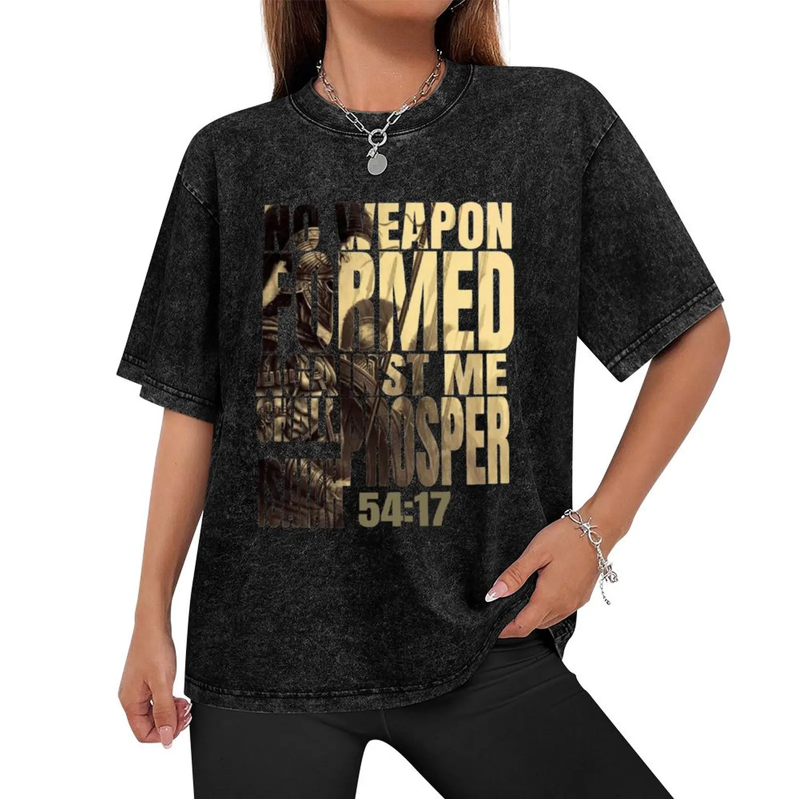 No Weapon Formed Against Me Shall Prosper Isaiah 54:17 T-Shirt Anime t-shirt boys animal print tshirts for men