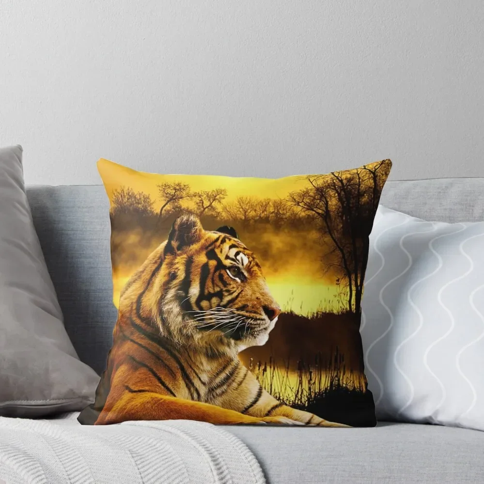 

Tiger and Sunset Throw Pillow christmas decorations 2024 luxury decor Pillow