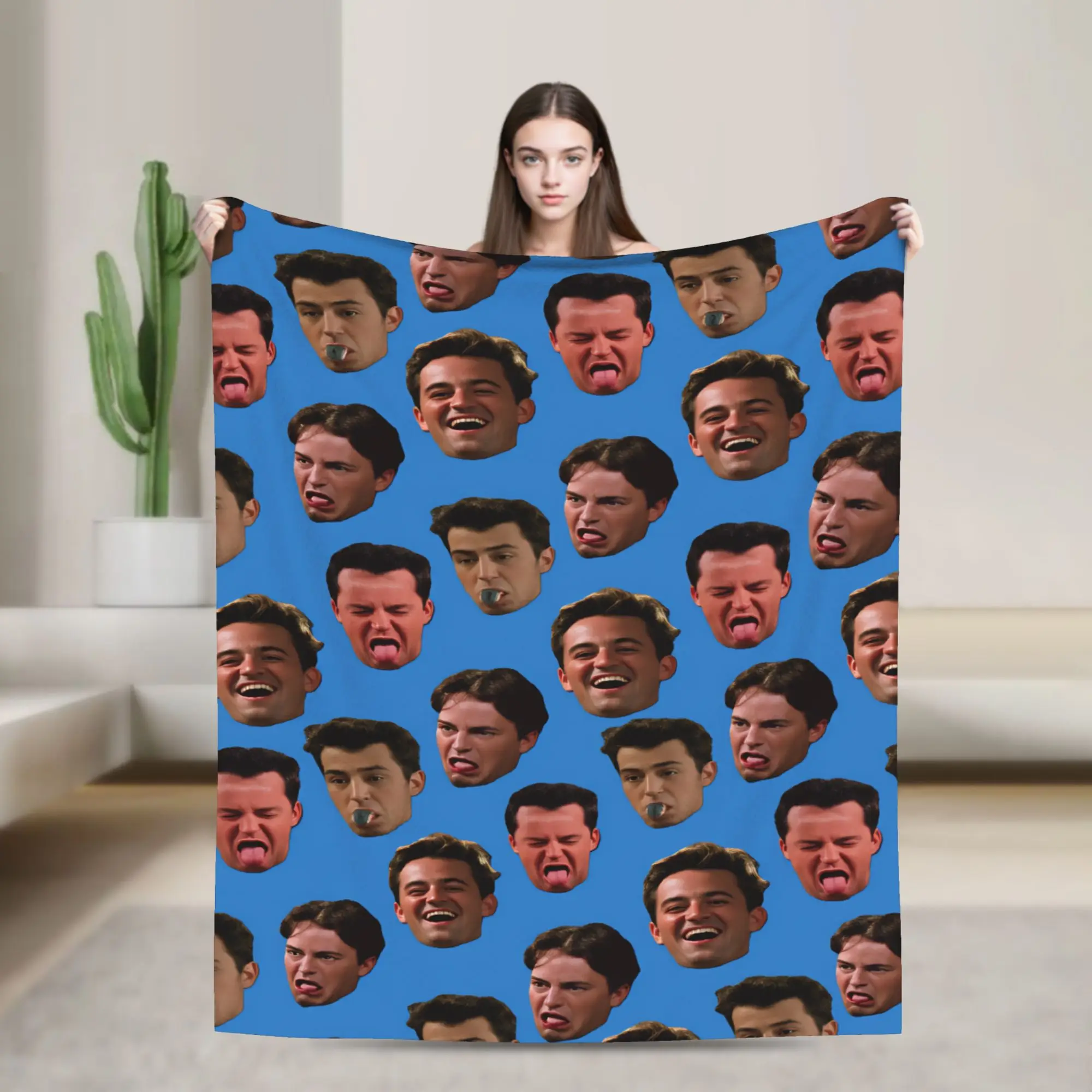 Friends TV Show  Character Head Blanket Camping Flannel Bedding Throws For Couch Chair Sofa Bed Soft Custom Quality Bedspread