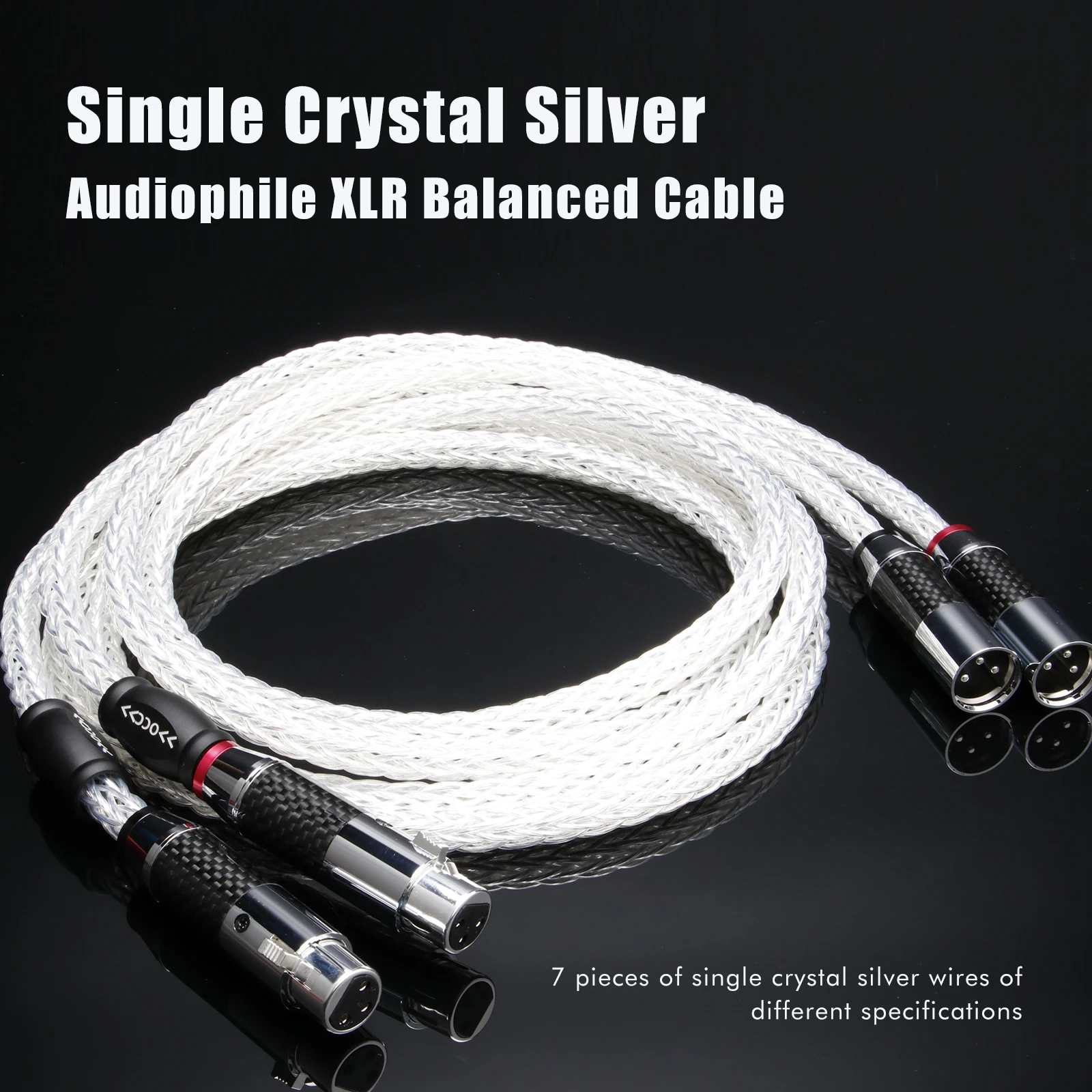 

Pair 6AG XLR Cable 12cores 7N OCC silver-plated 3Pin XLR Balanced Plug Microphone Cable for Mixer Soundbox DAC Amp