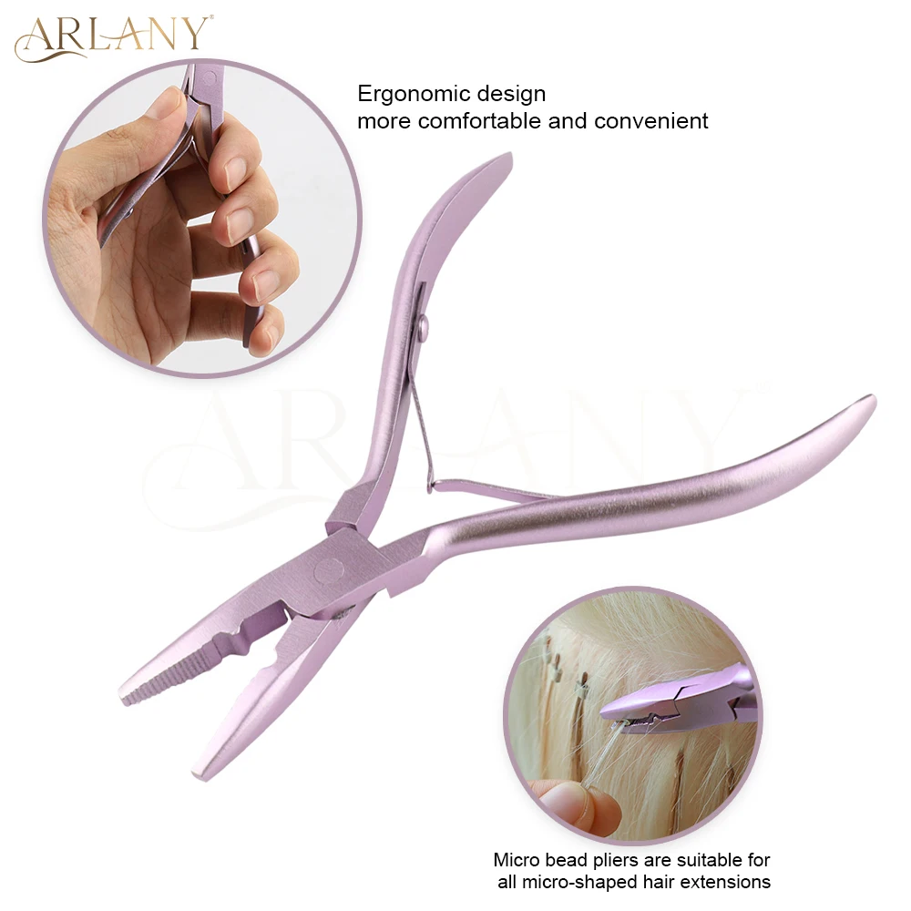 ARLANY Hair Extension Pliers Kit for Micro Beads Hair Extension Beading Tool Kit Hair Pliers for Weft Extensions Hair Tinsel