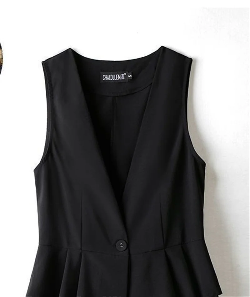 2024 Spring Summer Women's New Chiffon Vest Thin Short Sleeveless Vest Waistcoat Female Korean Slim And Slim Cardigan Black Vest