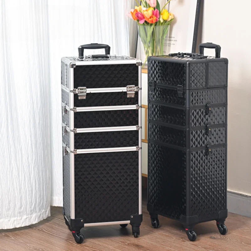 Imagem -02 - Grande Capacidade Maquiagem Trolley Case Manicure Cabeleireiro Toolbox Professional Multi-camadas Manicure Tool Box Cosmetic Storage