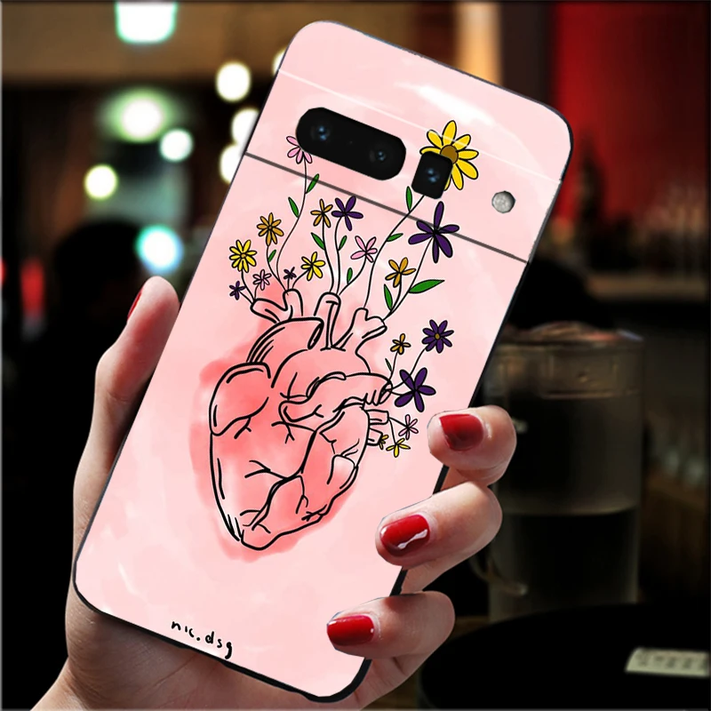 

Heart Anatomy Skull Bones Phone Case For Google Pixel 10 9 Pro XL 9A 8 7 6 Pro Pixel 8A 7A 6A Pixel 8 7 6 5