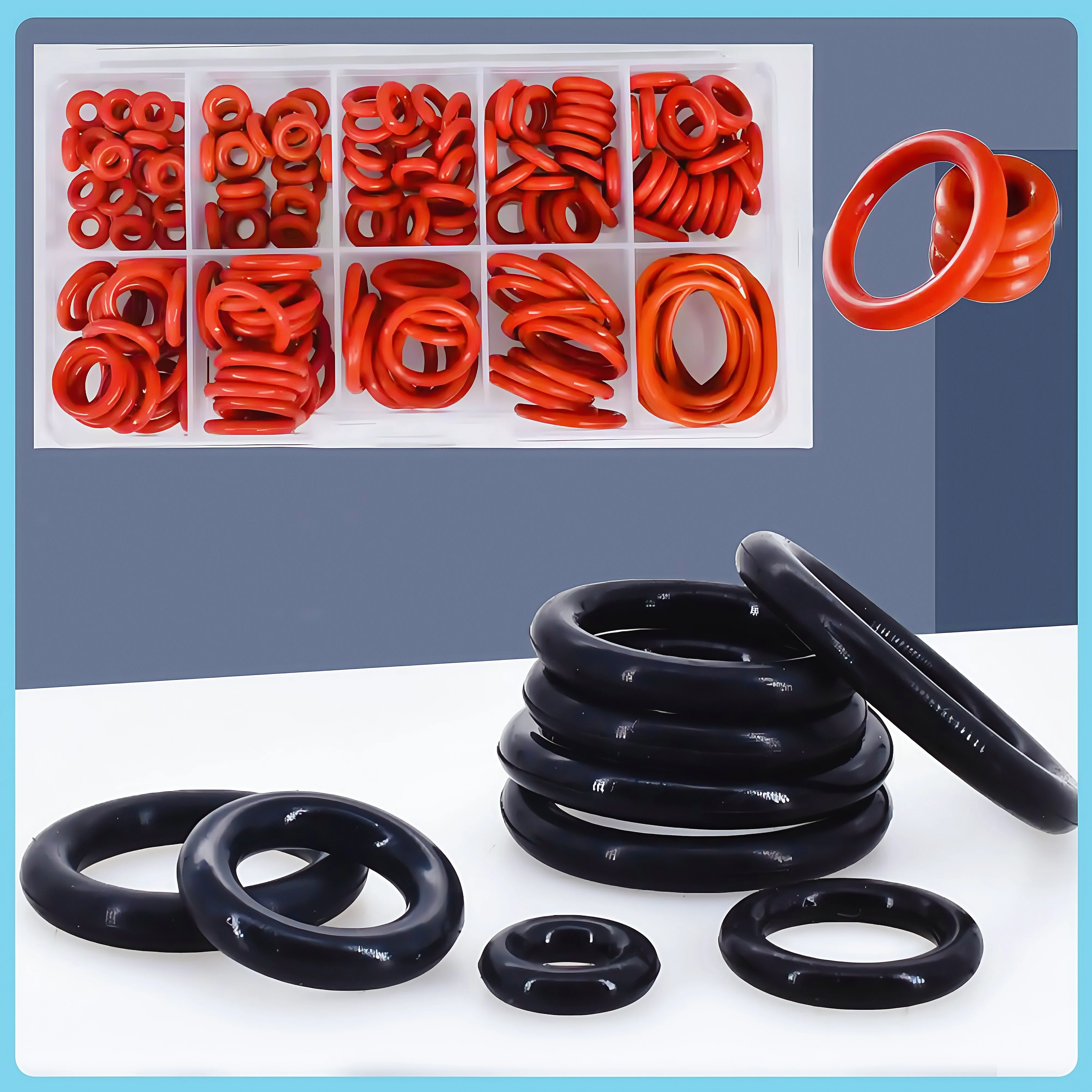 O Ring NBR Seal Washer Plumbing Gasket Black/Red Silicone Oring Set Thickness 1.0/1.5/2.0/2.5/3.0/3.5/4.0  Seal O-ring Kit