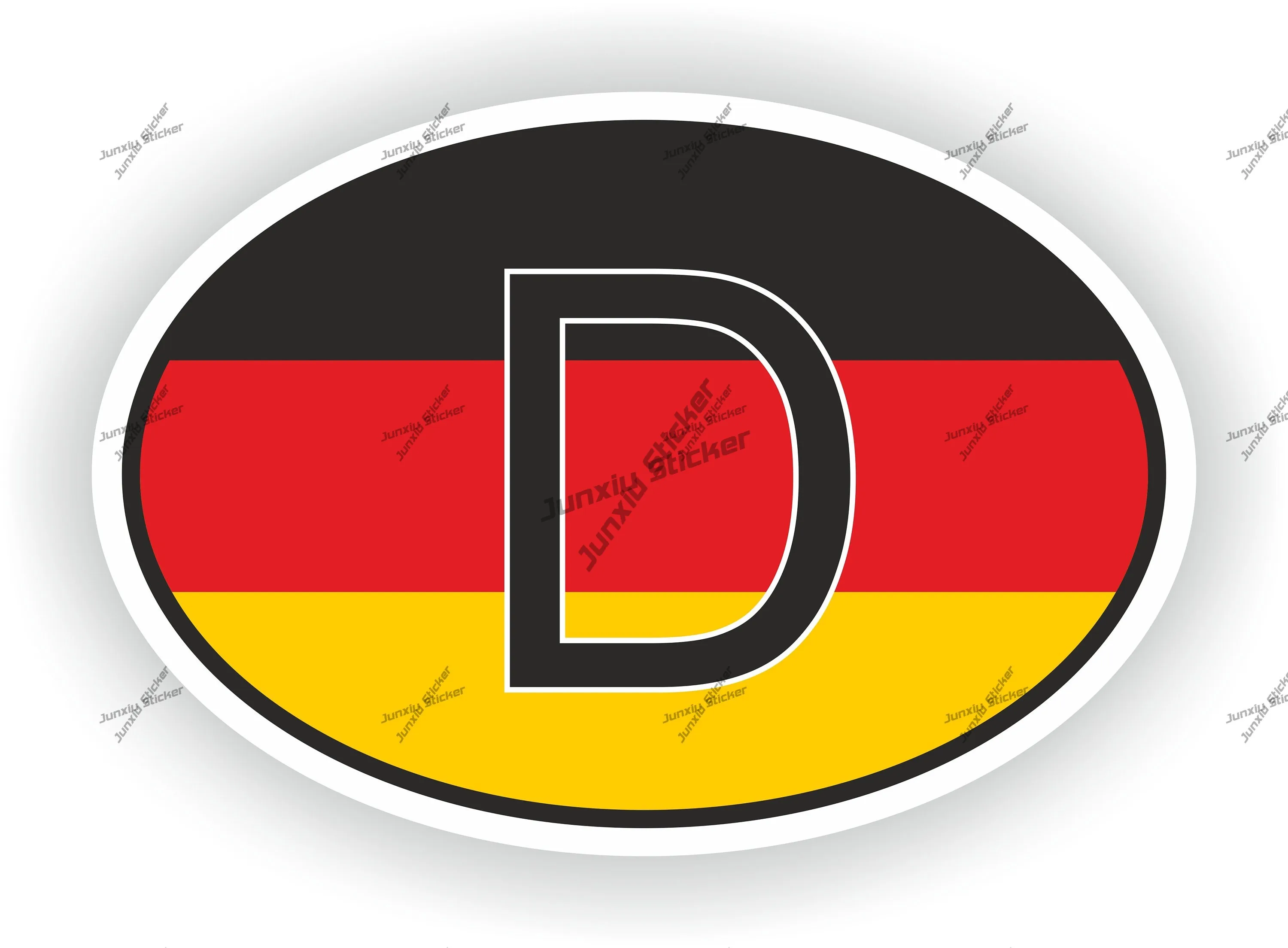 

555germany Flag Country Code D Oval Sticker Rear Windshield Reflective Sticker Cover Scratches Car Accessories Decoration Motor
