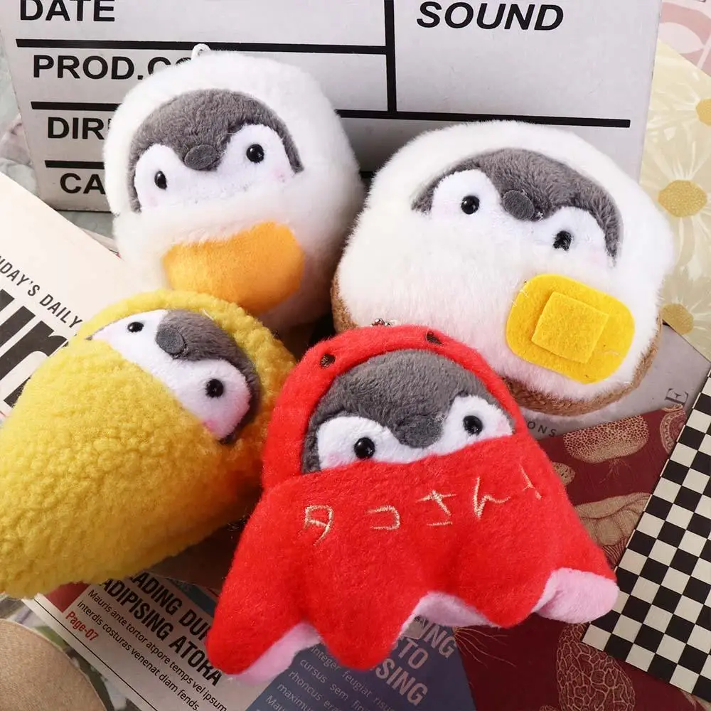 Doll Keyring Bag Ornament Toast Boiled Egg Bag Pendant Penguin Plush Keychain Penguin Plush keyring Breakfast Series Keyring