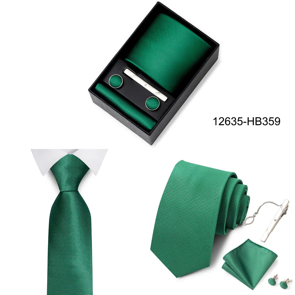 Heißer Verkauf Urlaub Geschenk Box Für Männer 8 cm Krawatte Taschentuch Manschettenknopf Clip Set Blau Druck Hochzeit Geschenk Fit Business – Detail 23