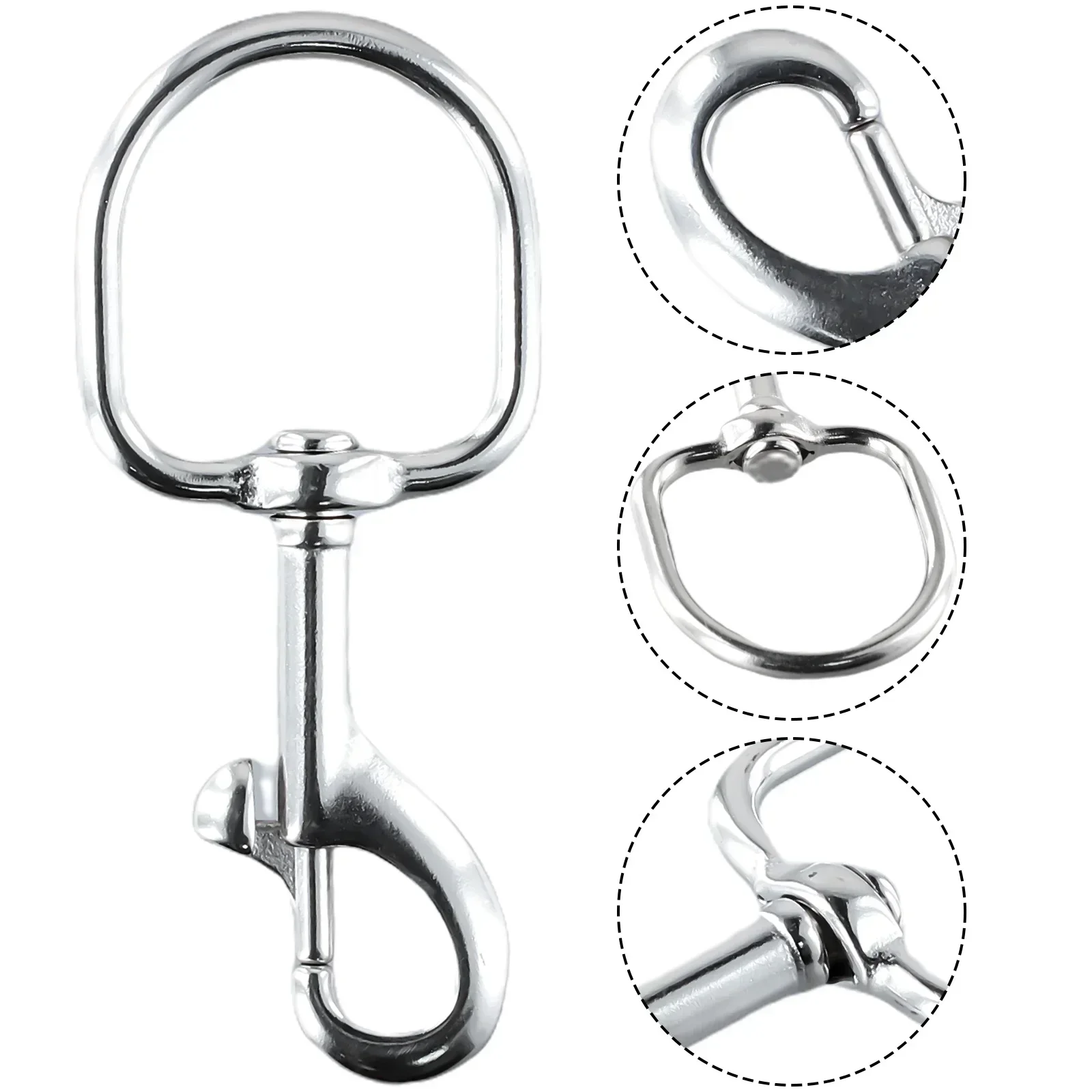 

Stainless Steel Swivel Eye Bolt Snap Spring Hook For Scuba Diving Keyring Flag suitable fordiving outdoor pets Outdoor gadgets