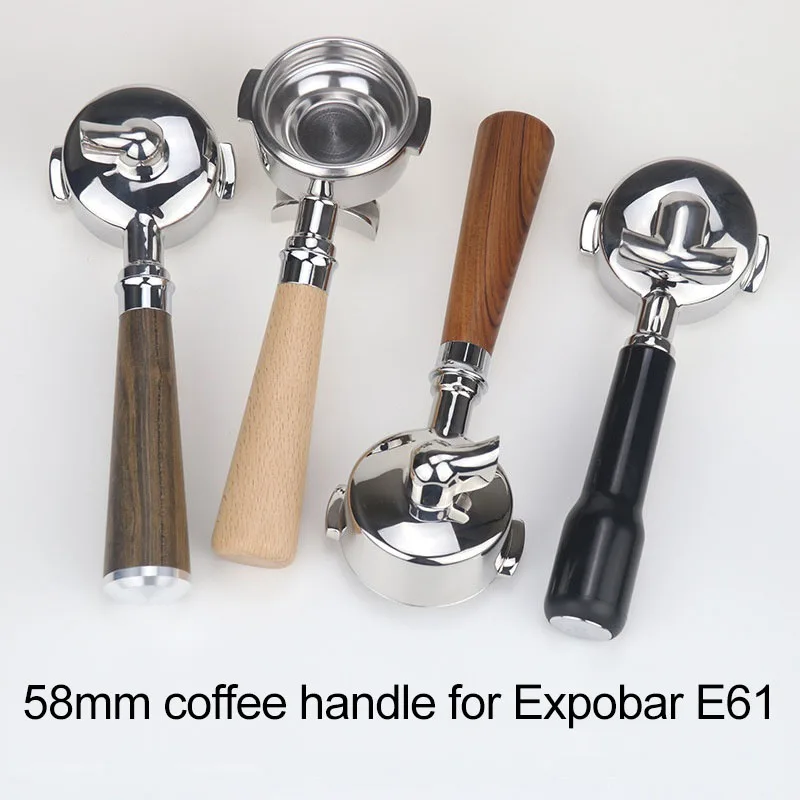 Bottomless Portafilter 1 Spout 2 Spout for Expobar E61 Espresso Machines, 58mm Professional Coffee Machine drip Tray