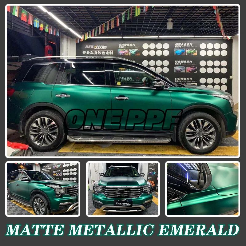 pvc Electrooptic Series Color Modification Film Car Body Decorative Vinyl Wrap PPF Paint Protection Film-Matte Metallic Emerald