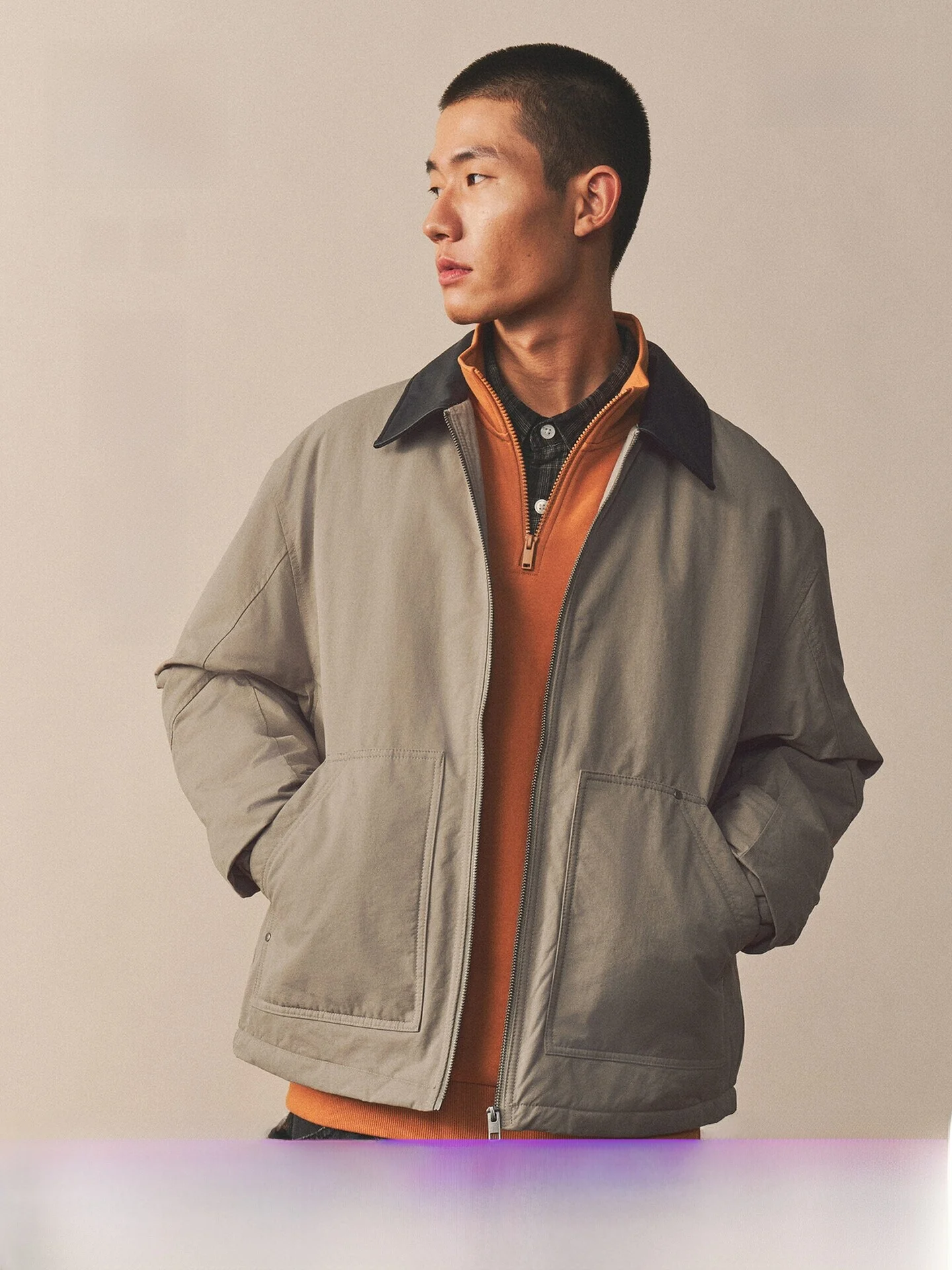 

H&M Men's Cotton Jaet Winter Vintage Sports Loose Barn Sle Filled Coat Regular Length Nylon 56% Cotton 44% Daily Wear