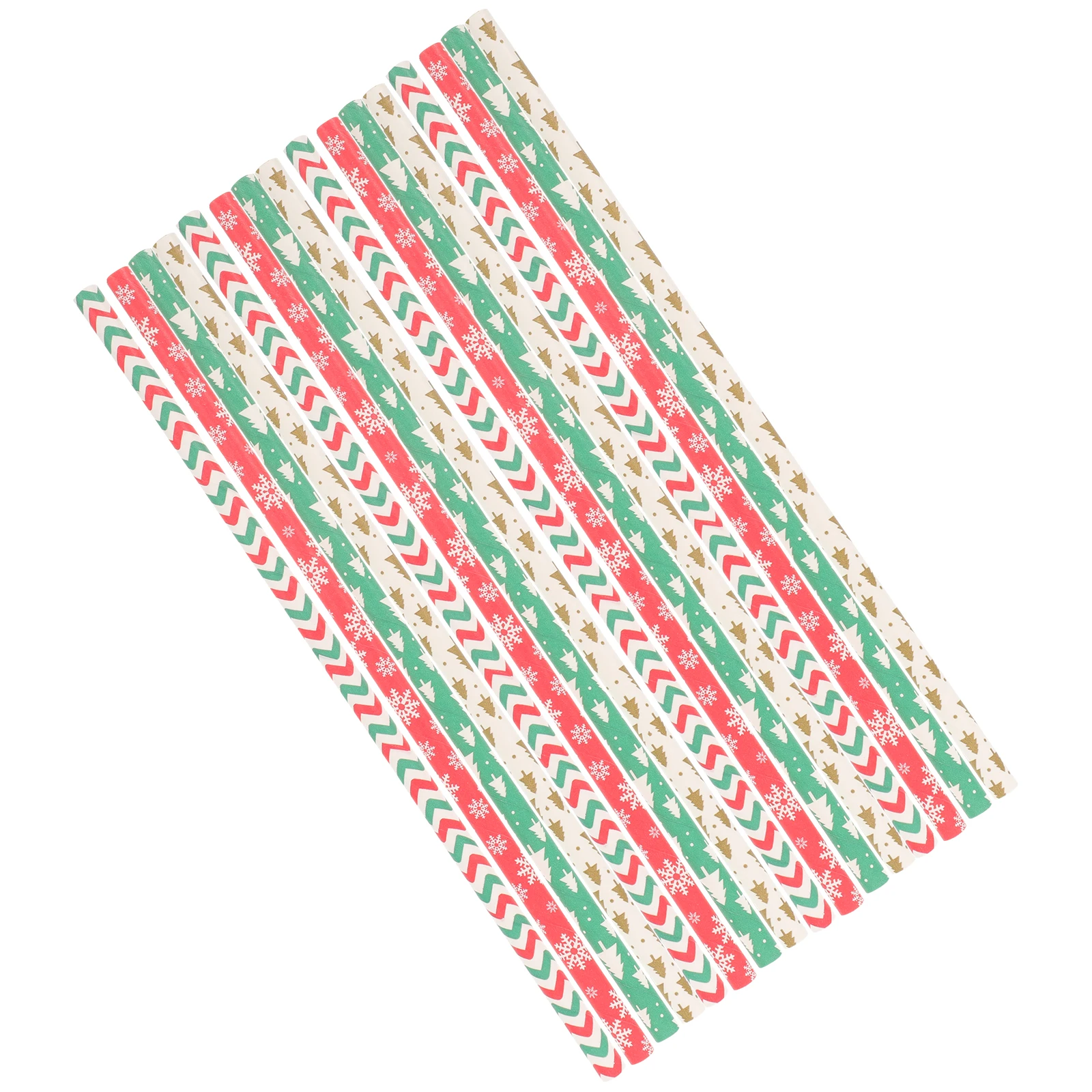 

200 Pcs Milk Christmas Paper Straws Baby Festival Drinking Decoration Candy Party