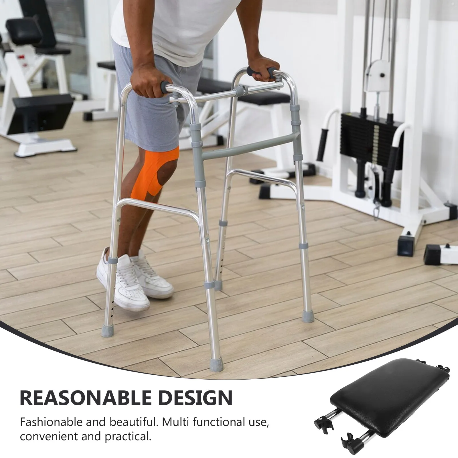 Aluminum Alloy Walker Seat Replacement Reversible Lightweight Stable Bath Board Seat Walker Supply Replacement Part