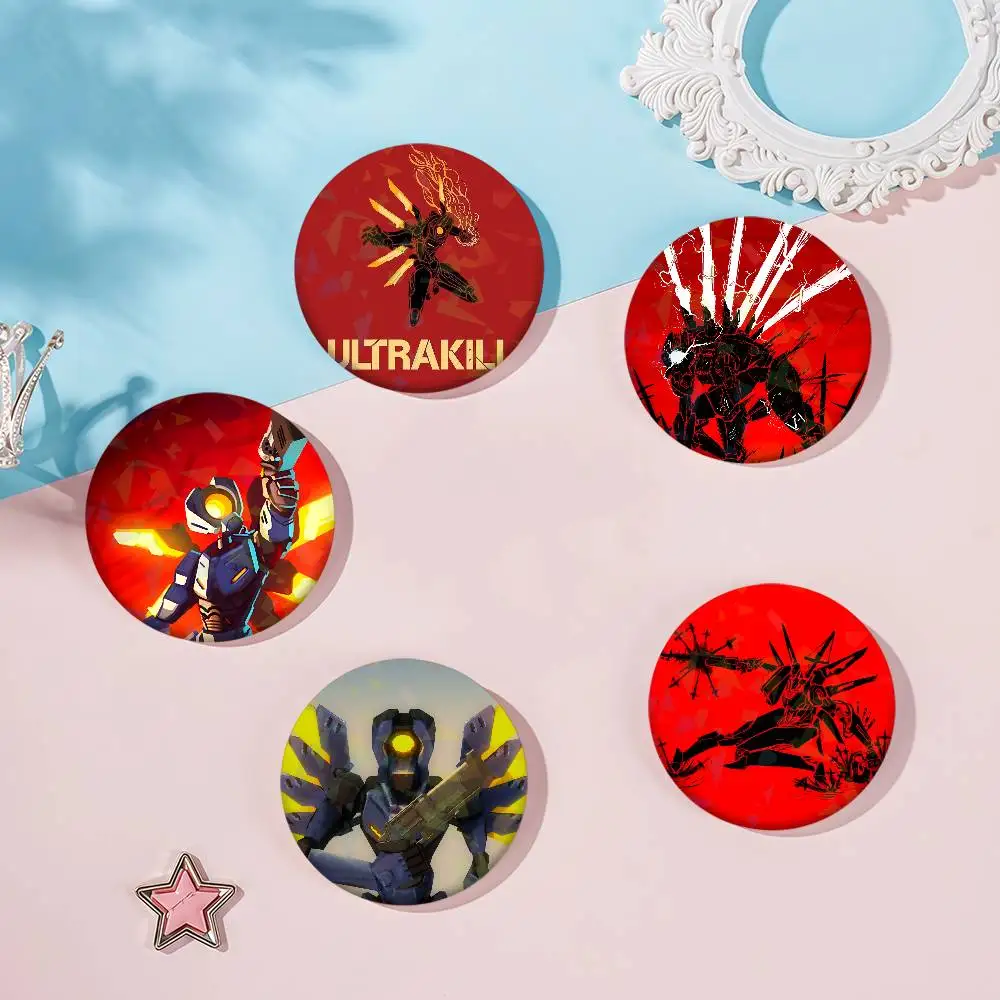 Game U-ultrakills roter Emaille-Pin, Snap-in-Cartoon-Brosche, Anstecknadeln, Taschenzubehör, Geschenke