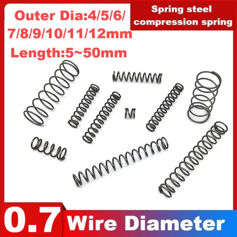 Spring steel Y-shaped compression spring,Wire Dia0.6/0.7mm,Outer Dia4/5/6/7/8/9/10/11/12mm,Length5/10/15/20/25/30/35/40/45/50mm.