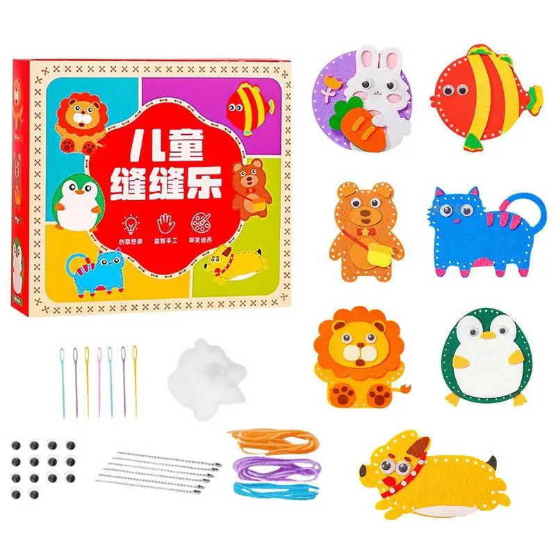 

Animals Theme Craft Fabric Material Package Kids Educational Toy Child Handmade Making Cloth Nonwoven Felt Material Kit