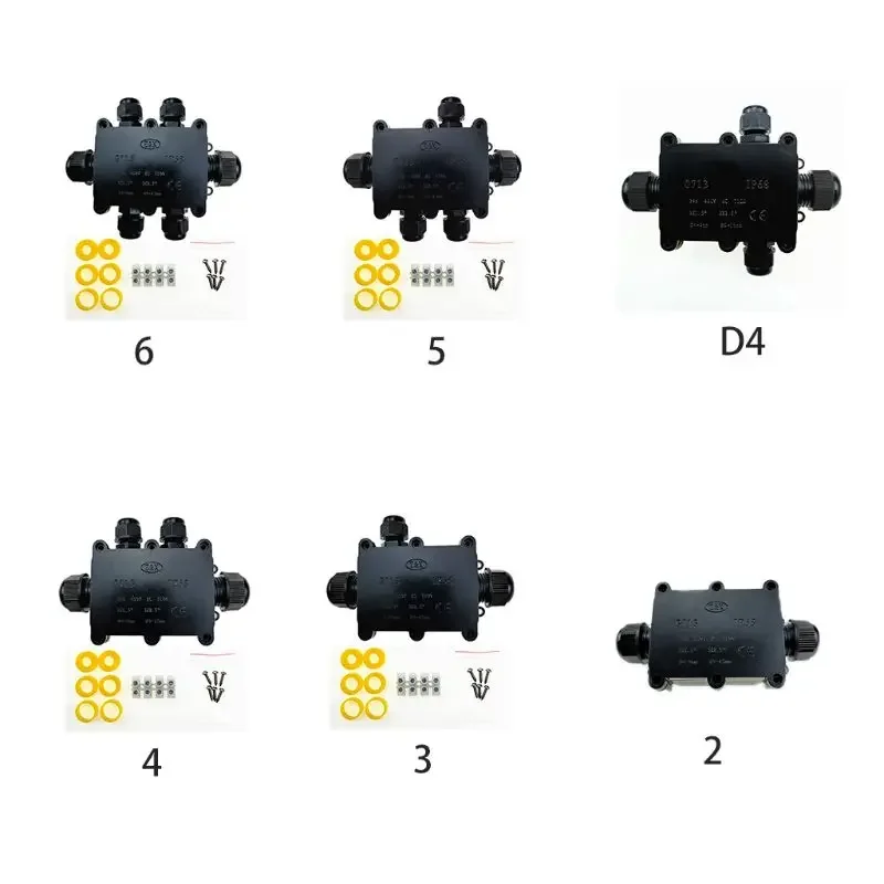 Junction Box IP68 Waterproof UV Sunproof Outdoor Multiple ways Plastic Electrical Junction Box Case Cable Wire Connector Protect