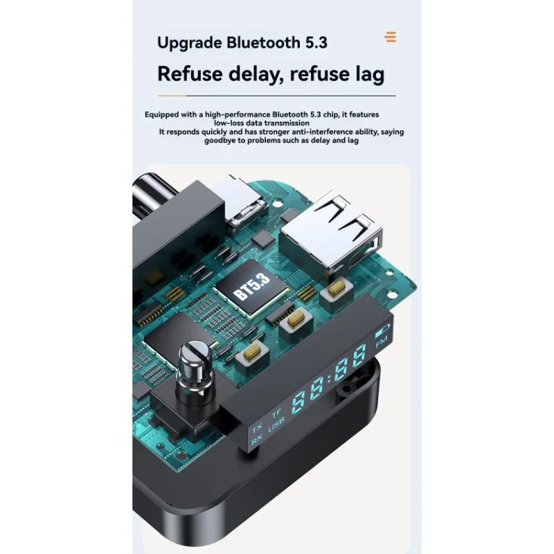 

Bluetooth-приемник-передатчик B68C с цифровым дисплеем, BT5.3, стерео, аудиоадаптер 2-в-1 с ЖК-дисплеем и регулятором громкости