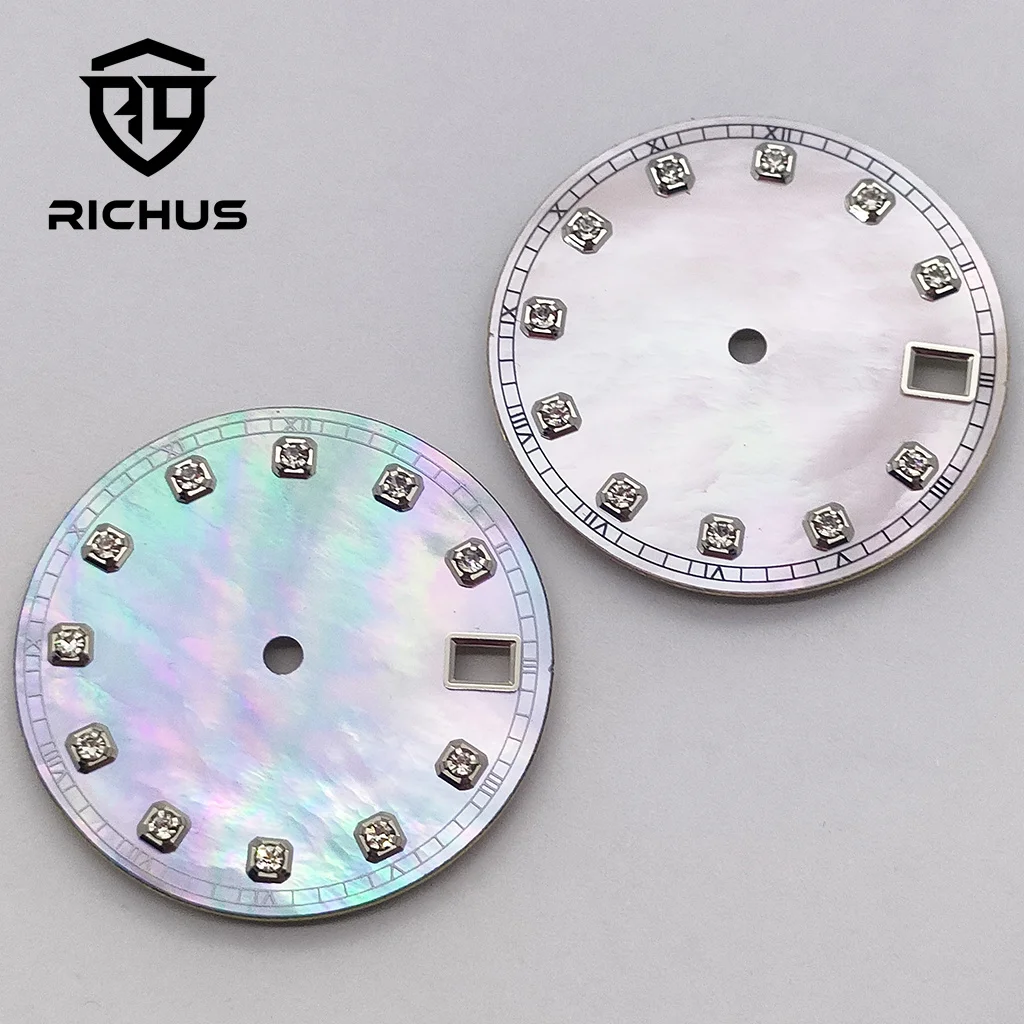 RICHUS NH35 Zifferblatt 28,5 mm Zifferblatt Diamantmarkierung passend für NH34 NH35 NH36 Uhrwerk Uhrenzubehör