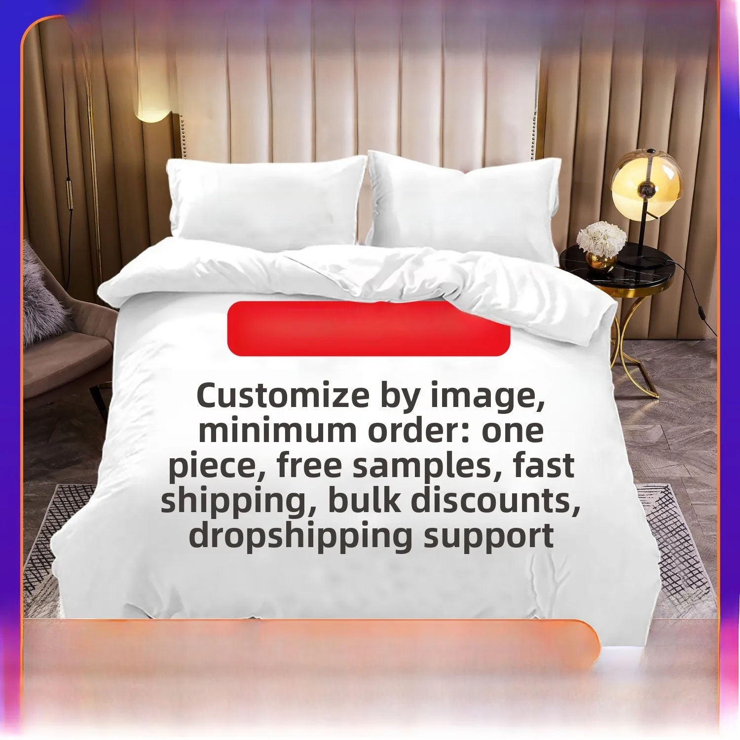 Parure de lit transfrontalière en t-shirt, tissu flottant, impression numérique, housse de couette, ensemble de quatre pièces, doux et confortable pour la maison...