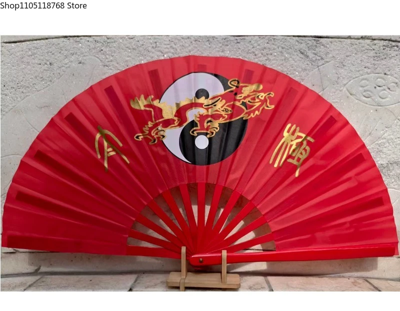 Chinese Martial Arts Kung Fu Fan Tai Chi Dance Fan Plastic Stage Performance Folding Fan