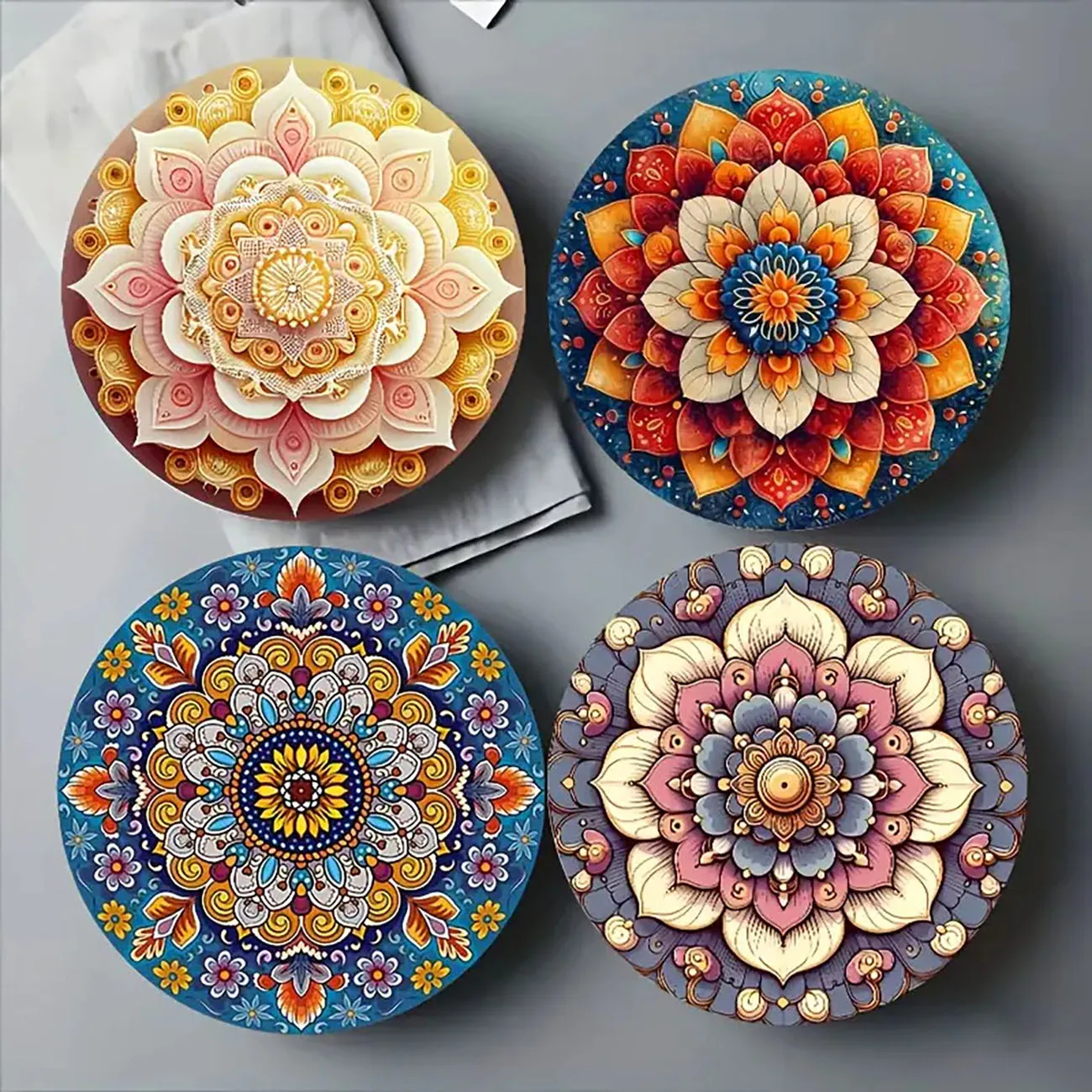 4-piece set - wooden placemat, anti slip and heat-resistant, desktop protection, dining table decoration, restaurant gift