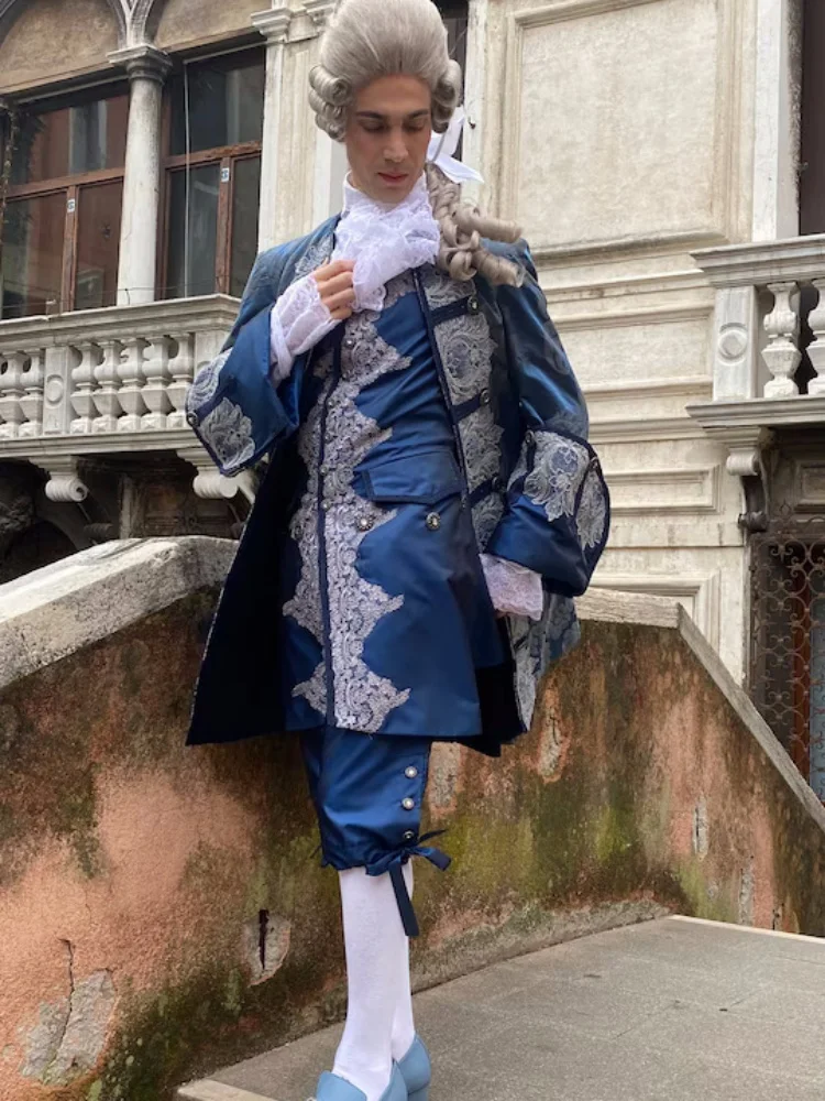 

Historical Louis XIV Baroque Rococo Costume Victorian Aristocratic Gentleman Tuxedo Suit Royal Court Duke Venetian Carnival Gown