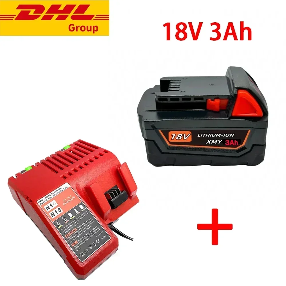 18V 6.0Ah for Milwaukee M18 XC lithium batteries 48-11-1860 48-11850 48-11840 48-11820 Rechargeable batter 100% real capacity