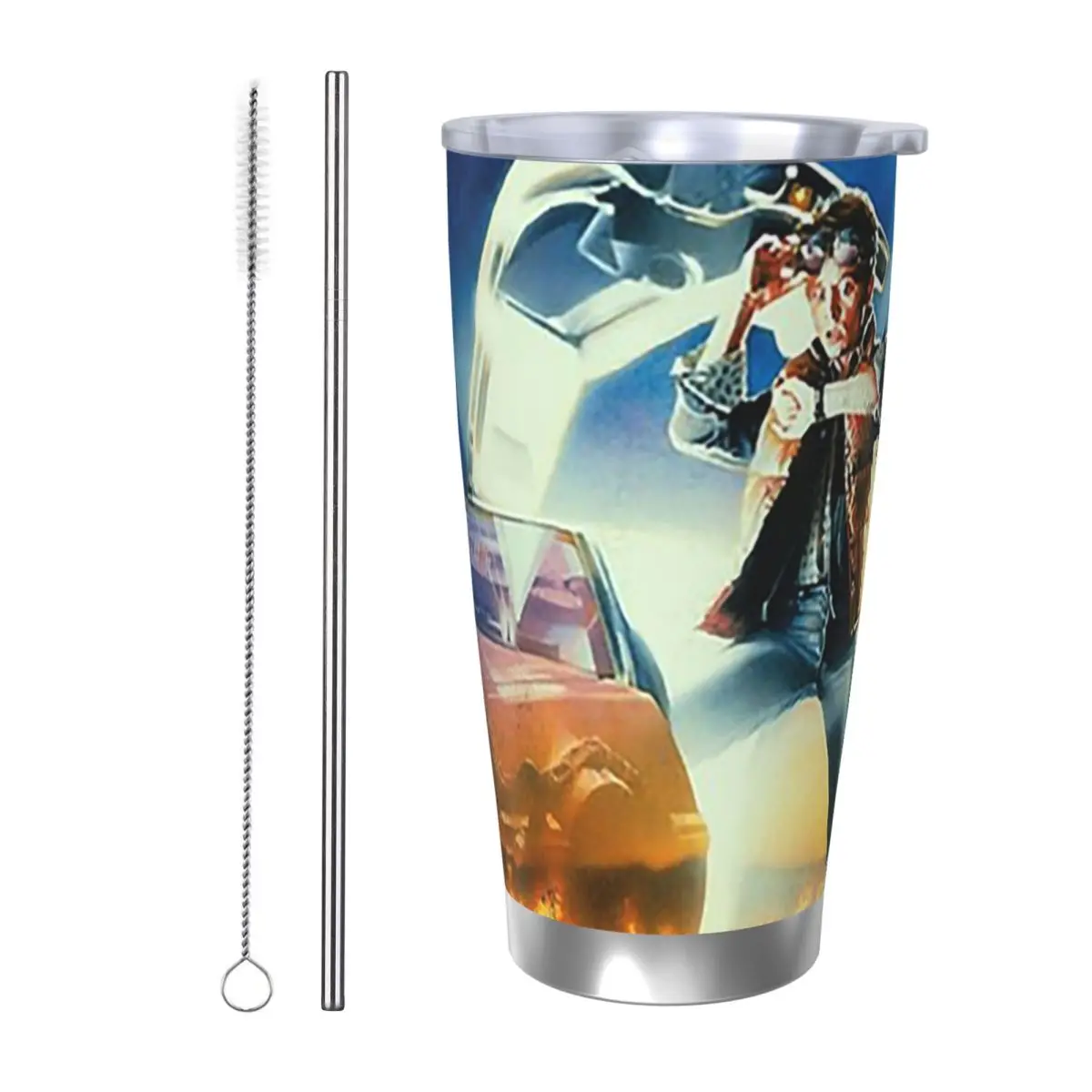 Back To The Future Stainless Steel Tumbler Vacuum Insulated Mugs Thermal Cold Bottle Straws With Lid 20oz