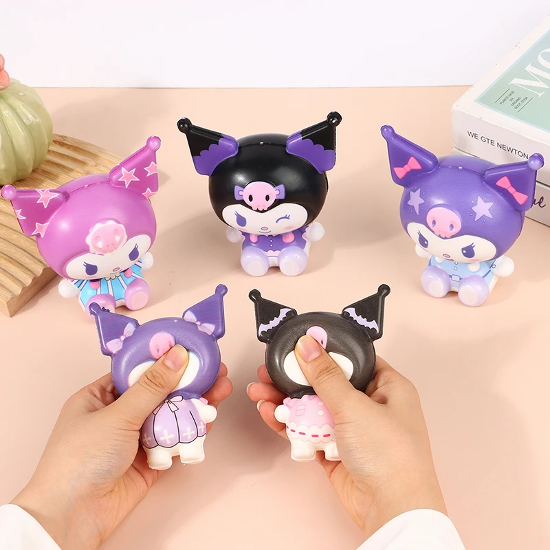 Kawaii Kuromi Decompression Sanrio Stress Relief Squishy Anime Cartoon Children's Hand Pinch Toy Healing Gift Cartoon Pinch Toy