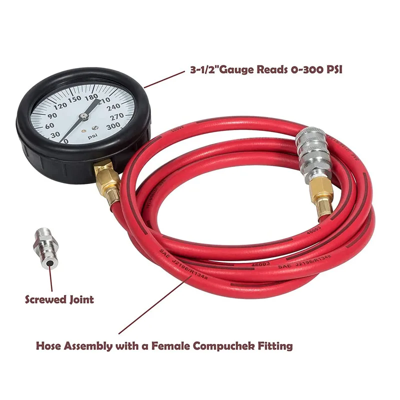 TU-32-20 Diesel Fuel System Pressure Test Gauge - 0 to 300 Psi Compucheck