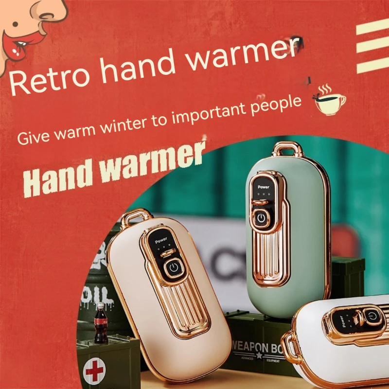 Vintage Hand Warmth Power Bank 2-in-1 Mini Portable Baby Warmth in Winter Warm Gift for Girls Christmas Creative Hand Warmth