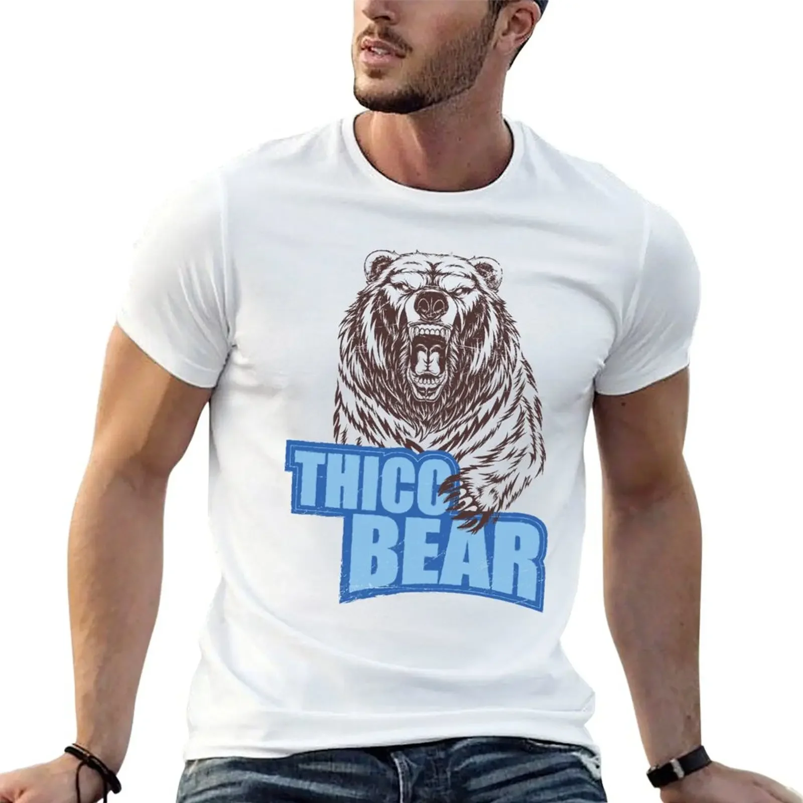 

THICC Bear - Blues T-Shirt shirts graphic street wear summer 2025 oversized mens graphic t-shirts hip hop