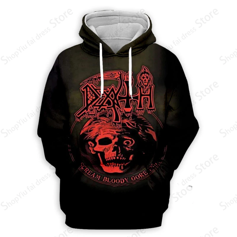 Heavy Metal Rock Band Death 3d Print Graphic Hoodies Men Women Fashion Street Oversized Hoodie Music Sweatshirt Boy Coat Y2k