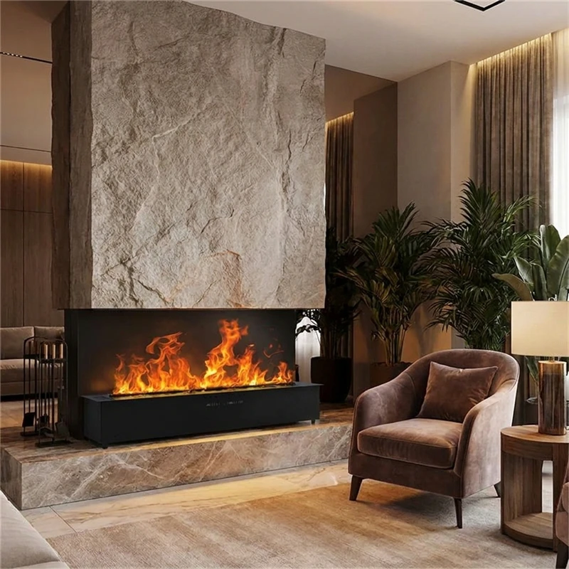 -For Simulation Flame Humidifier Smart 3D Atomizing Chimeneas European Home Decoration Living Room Porch Home Fireplace^