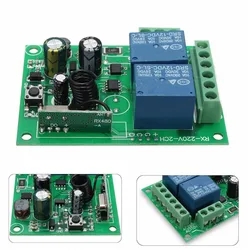 RFワイヤレスリレースイッチ,2チャンネル,12V, 220V,10a,433MHz