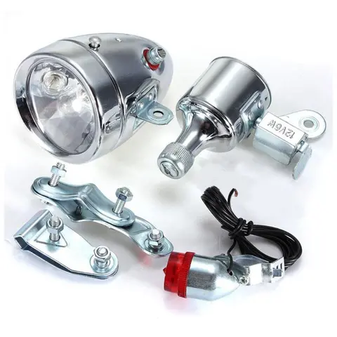 Bicycle 12V 6W Generator Headlight Tail Light For Head Lamp Friction Dynamo Ligh