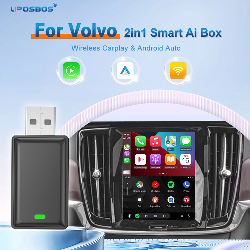 Wireless Adapter  OEM-CarPlay Android Auto 2in1 Smart Dongle Play&Plug For Volvo XC90 S90 V90 XC60 S60 V60 XC40 C40 Recharge