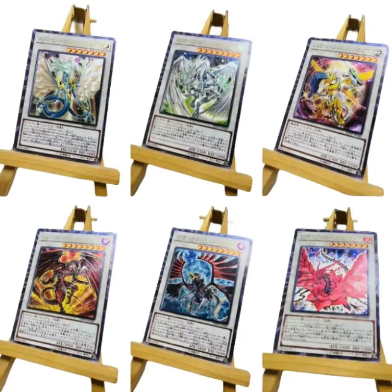 Yu Gi Oh 6Pcs/set Cards 5DS UTR Stardust Dragon Red Dragon Archfiend Black Rose Anime Game Collection Coarse Flash Card Toy Gift